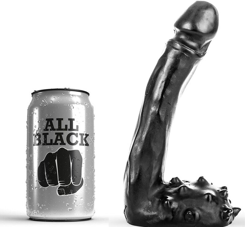 All Black realistisk dildo 19 cm