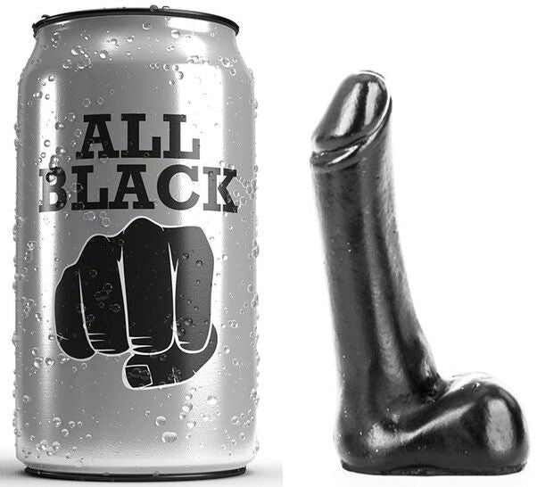 ALL BLACK DILDO 9 CM med slät svart yta