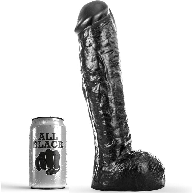 ALL BLACK DONG 29 CM, en svart dildo med tjockt skaft
