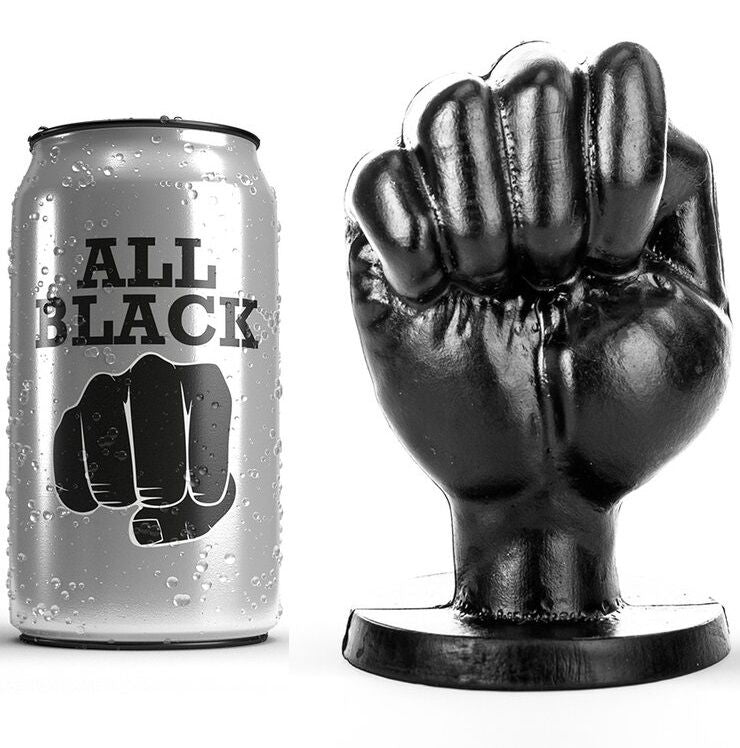 ALL BLACK FIST 13 CM ANAL plugg formad som en knytnäve