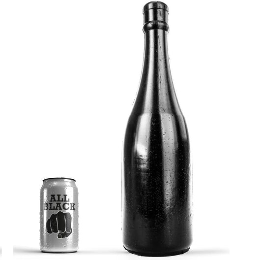 Analplugg All Black formad som en champagneflaska 39,5 cm