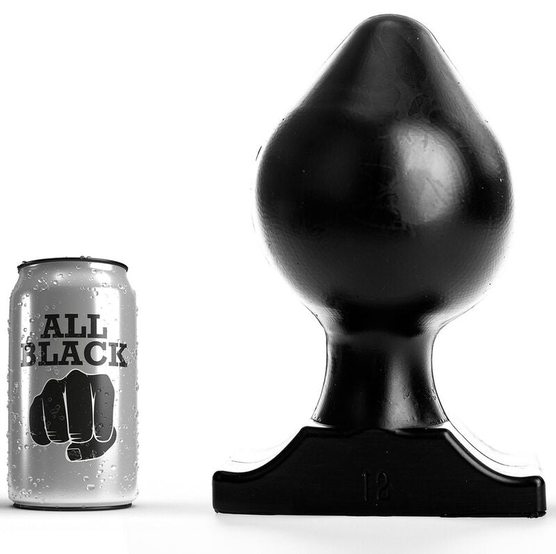 ALL BLACK Buttplug 22,5 cm, mjukt och flexibelt