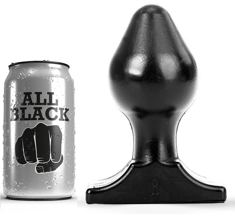 ALL BLACK anal plug 16x8 cm, mjukt och flexibelt