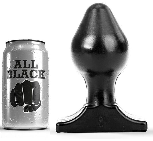 ALL BLACK anal plug 16x8 cm, mjukt och flexibelt
