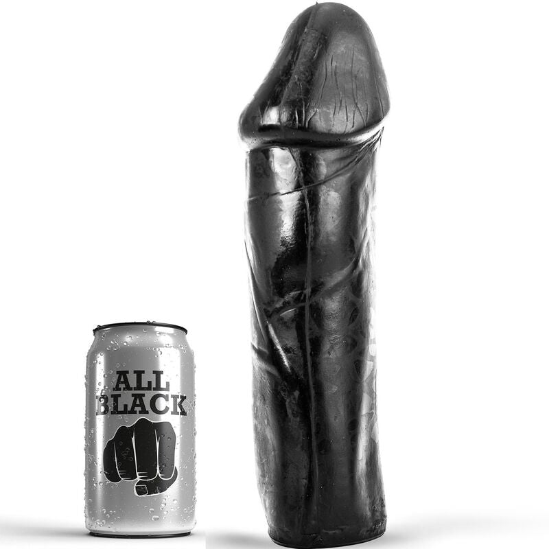 All Black dildo 28 cm utan testiklar