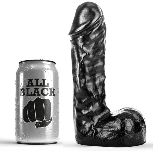 All Black dildo 19 cm, mjuk och flexibel