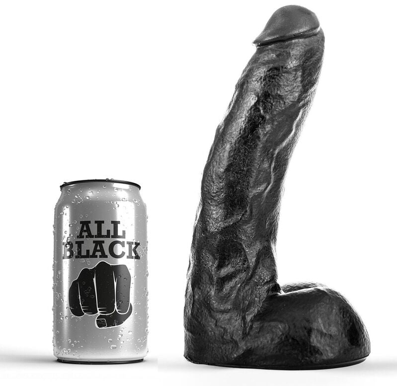 All Black dildo 22 cm, mjuk och flexibel