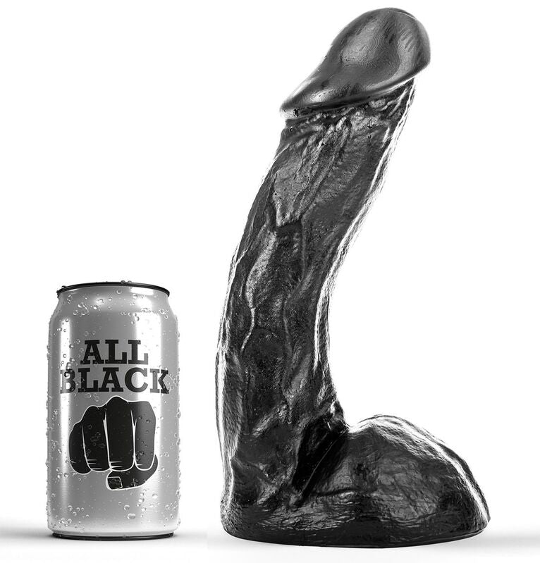 All Black dildo 23 cm, mjuk och flexibel