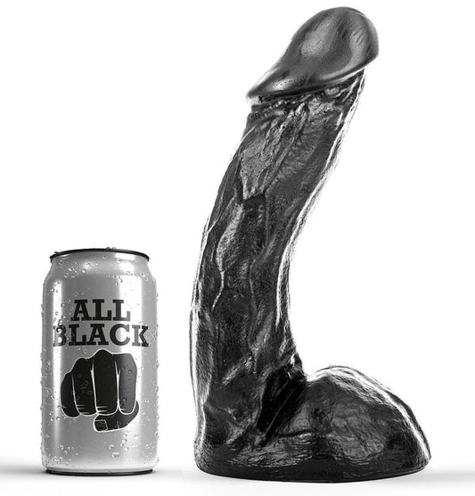 All Black dildo 23 cm, mjuk och flexibel