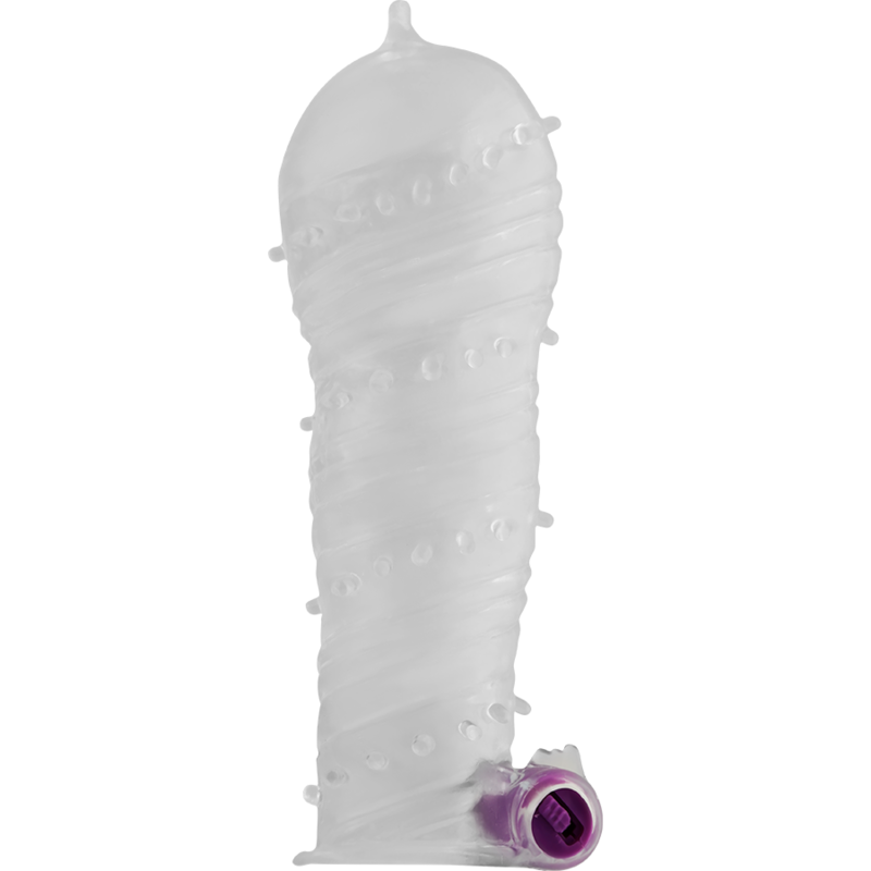 Texturerad penisfoder med vibrator från OHMAMA