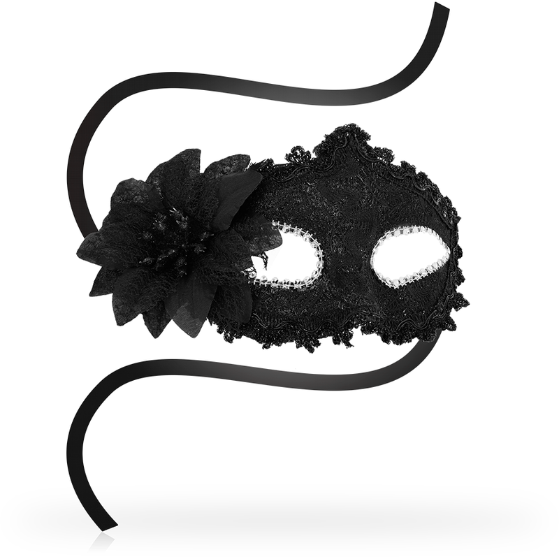OHMAMA - ANTIZAZ MASKER VENETIANSK STIL SIDOFLOWER - SVART