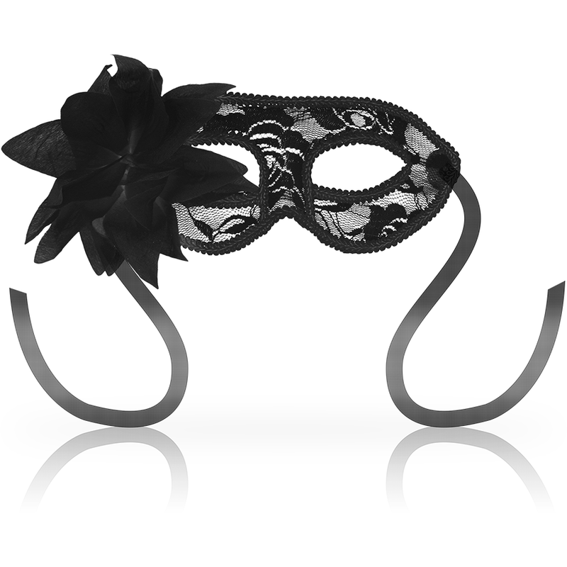 Svart spetsmask med blommor från OHMAMA