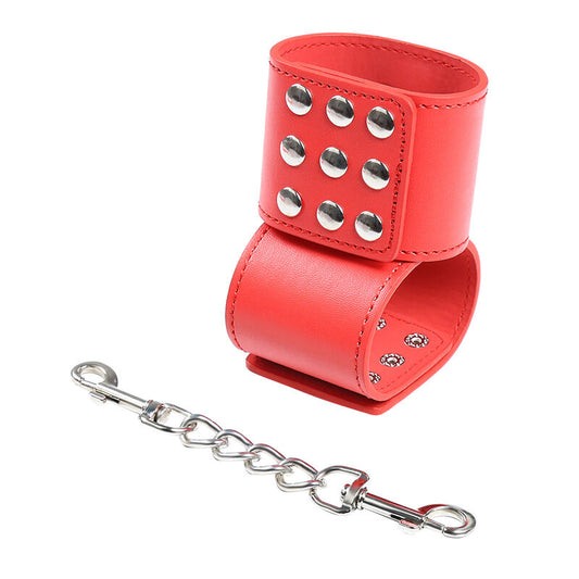 OHMAMA FETISH - Röda handfängsel med tryckknappslås