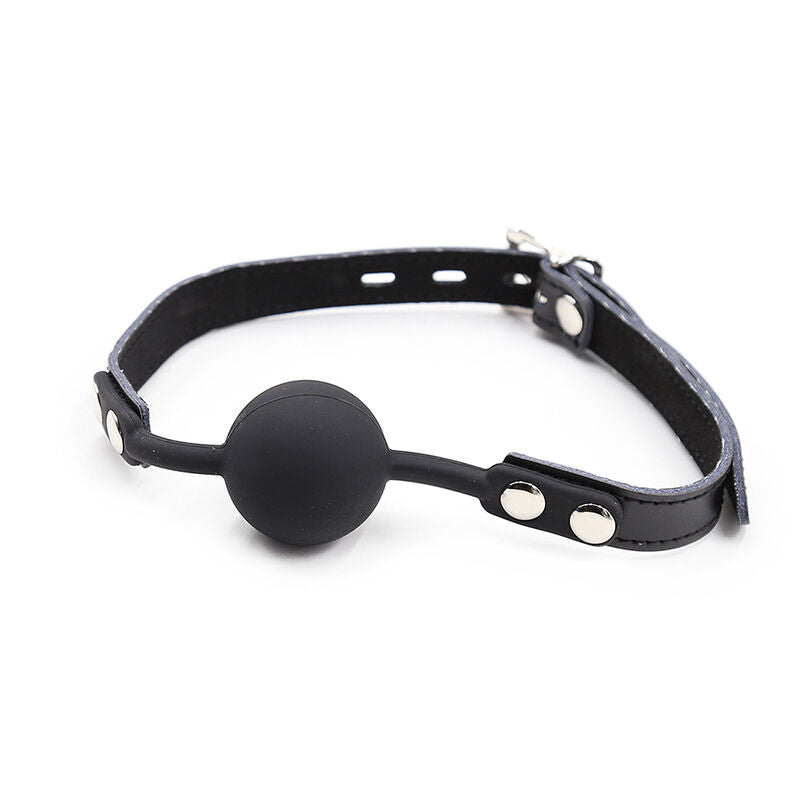 OHMAMA FETISH - SILIKONBOLL GAG MED LÄDERBAND (LÅS INGÅR)