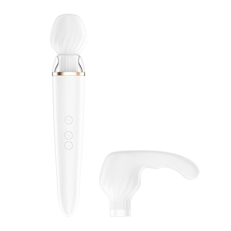 Satisfyer Double Wand-er massager med appkontroll i vit färg