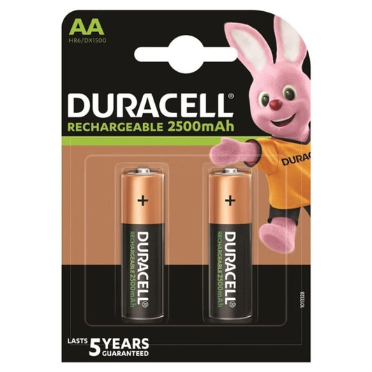 DURACELL laddningsbart batteri HR6 AA 2500mAh 2 enheter