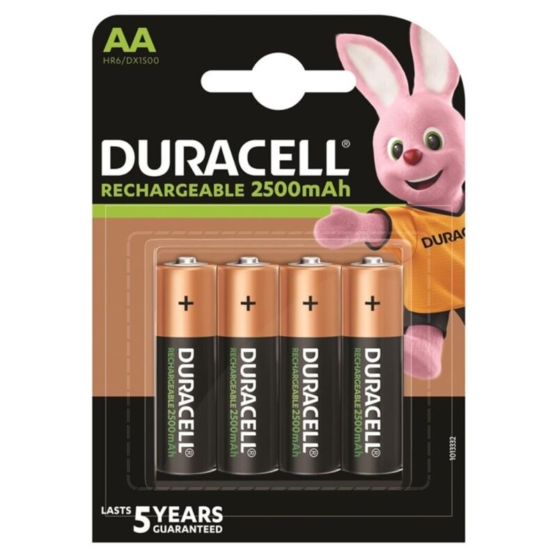 DURACELL laddningsbart batteri HR6 AA 2500mAh, 4 enheter