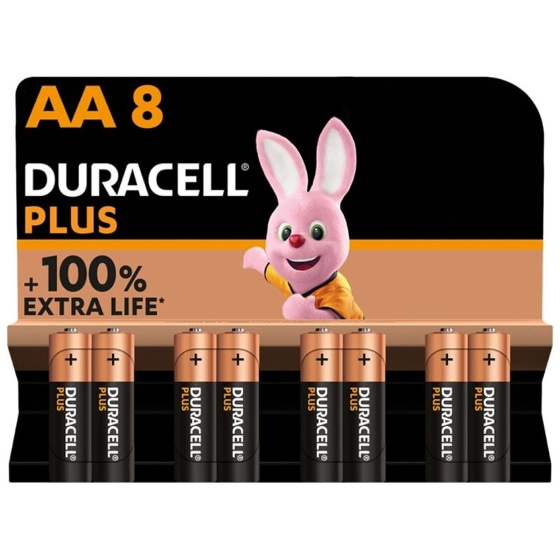 DURACELL PLUS POWER 100 AA LR6 alkaliskt batteri 8-pack