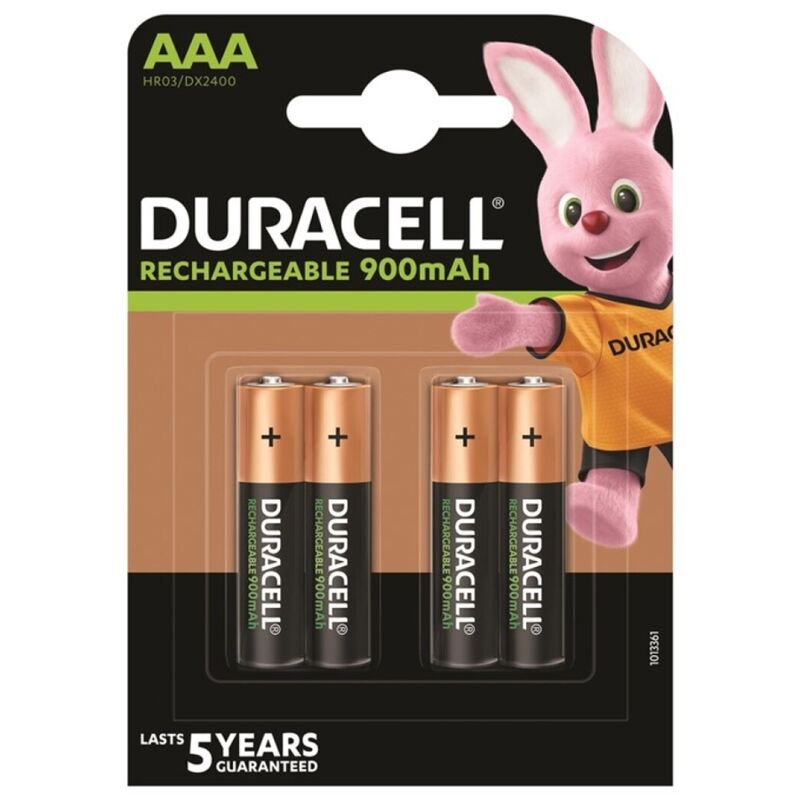 DURACELL återladdningsbart batteri HR03 AAA 900mAh 4-pack