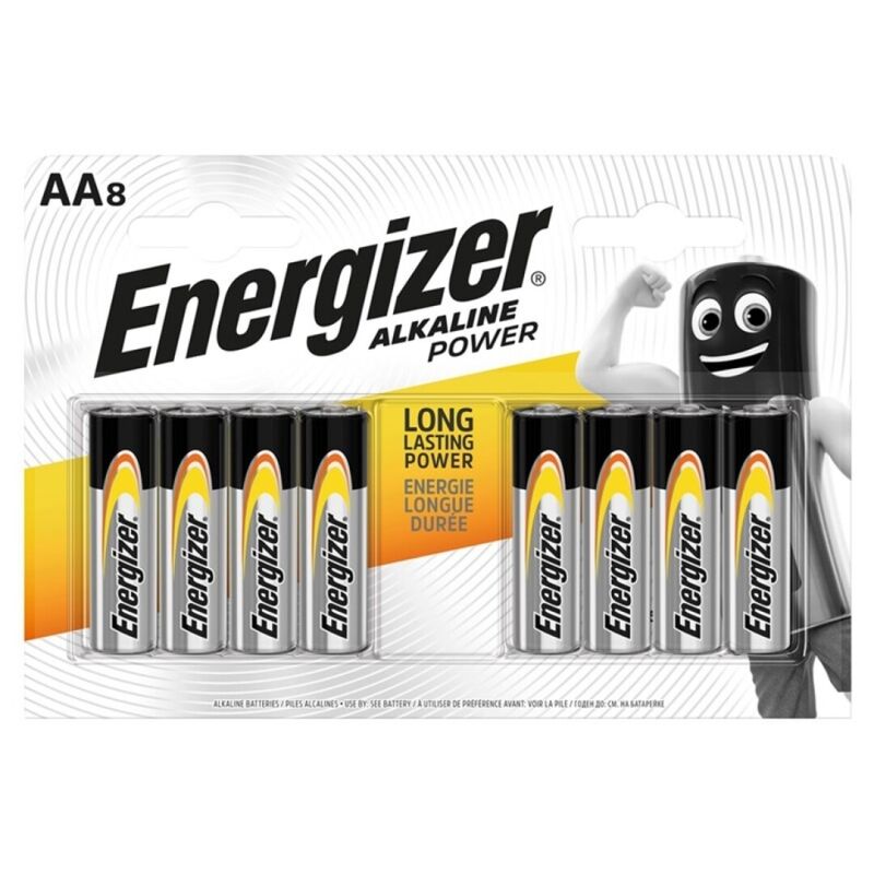 ENERGIZER - POWER ALKALINE BATTERY AA LR6 8 ENHETER