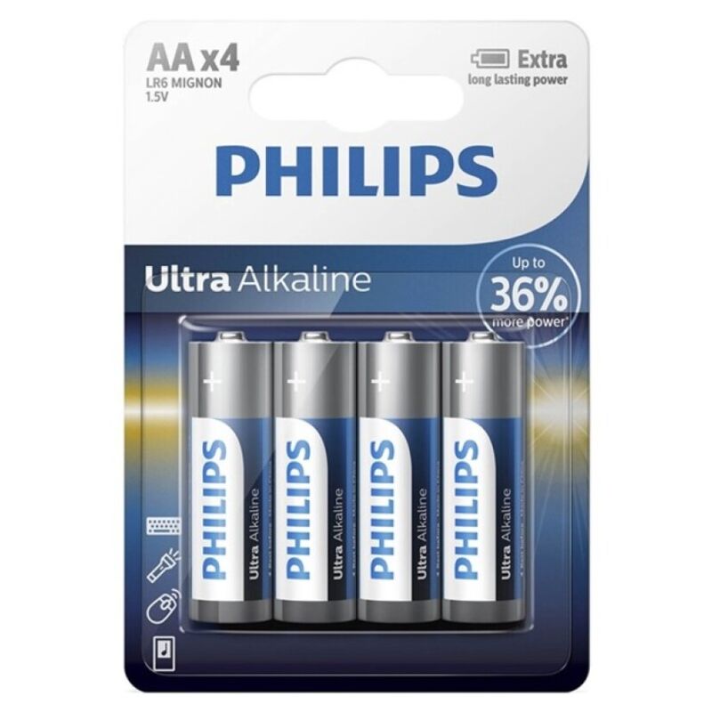 PHILIPS AA Ultra Alkaline Batteri 4-pack