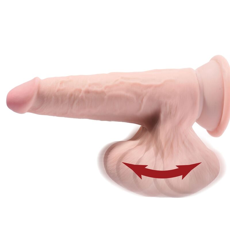 King Cock Plus 3D Dildo med svängande bollar 24,5 cm