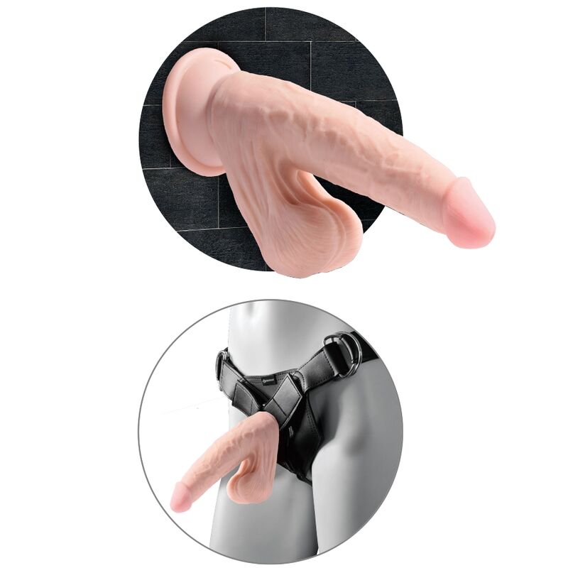King Cock Plus 3D Dildo med svängande bollar 24,5 cm