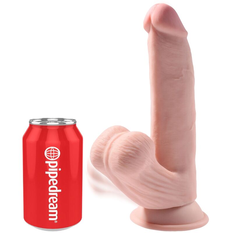 King Cock Plus 3D Dildo med svängande bollar 24,5 cm