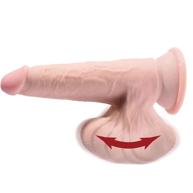 KING COCK Plus 3D Dildo med svängande bollar 15,2 cm