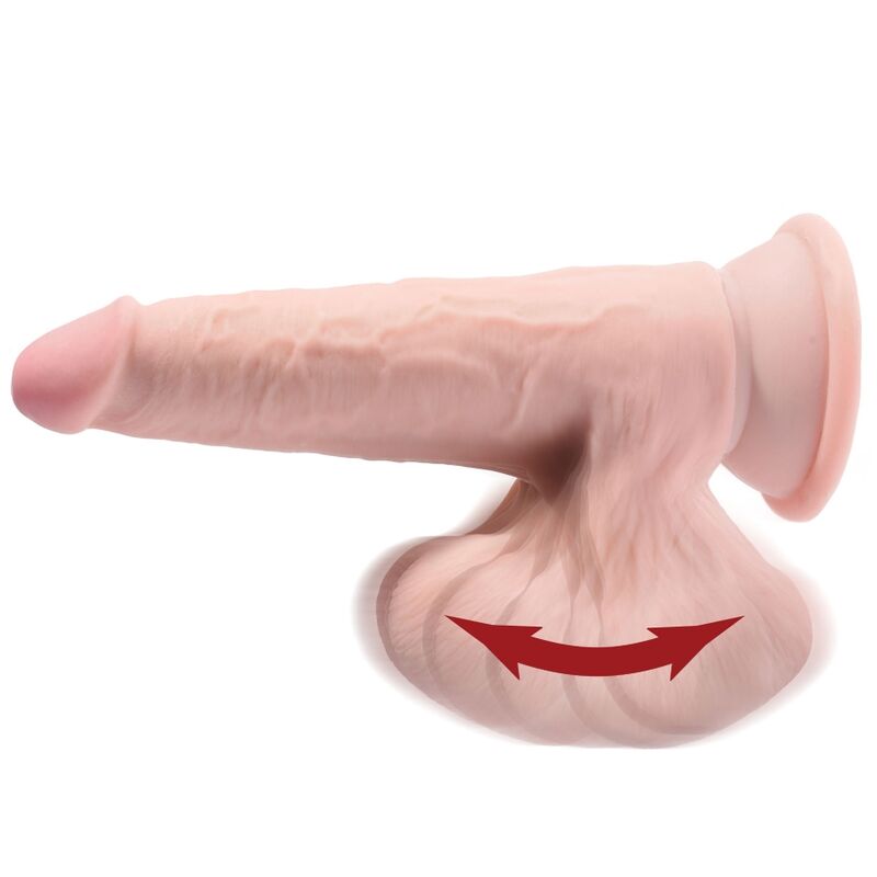 KING COCK Plus 3D Dildo med svängande bollar 20.3 cm