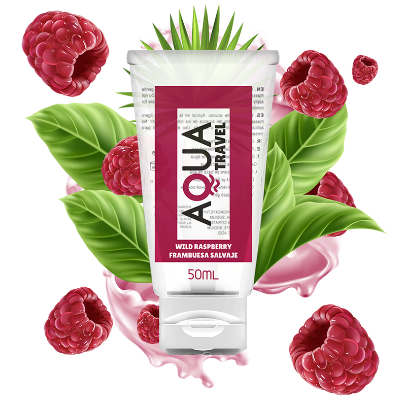 Aqua Travel vattenbaserat glidmedel med vild hallonsmak 50 ml