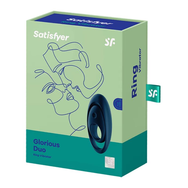 Satisfyer Glorious Duo ring vibrator i blått