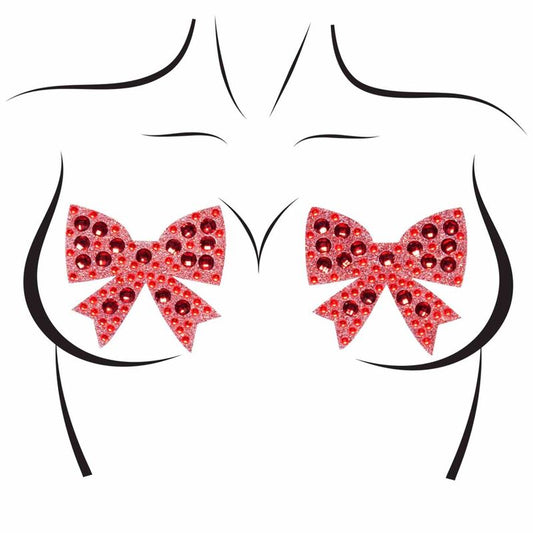 Rhinestone bow nipple covers