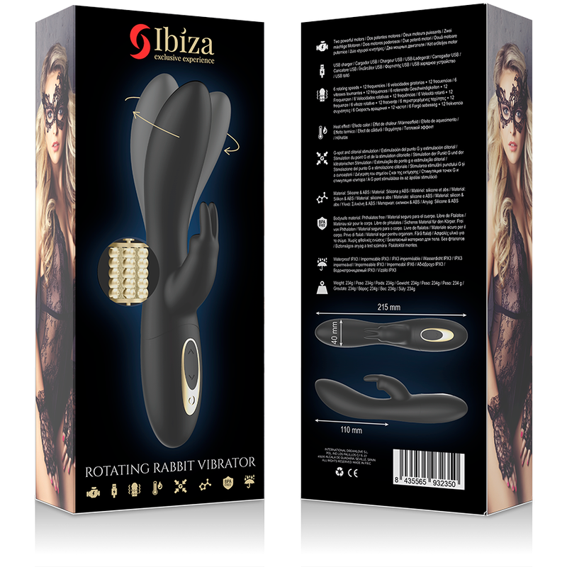 Ibiza kraftfull rotator med kanin för dubbel stimulering
