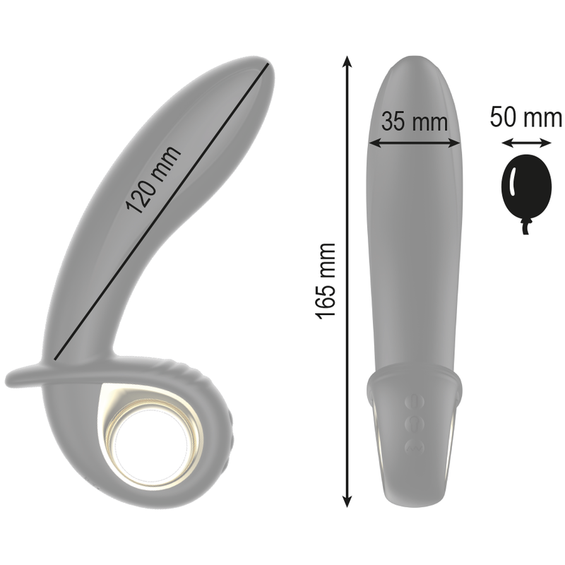 IBIZA uppblåsbar anal/vaginal vibrator med fjärrkontroll