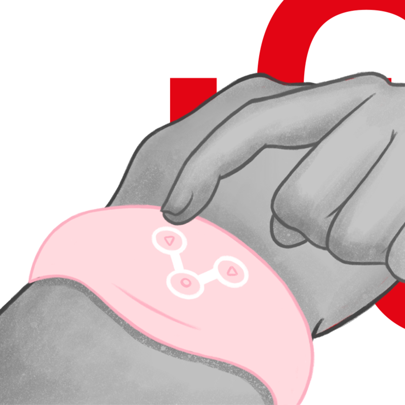 WATCHME trådlös teknik klocka i mjuk rosa
