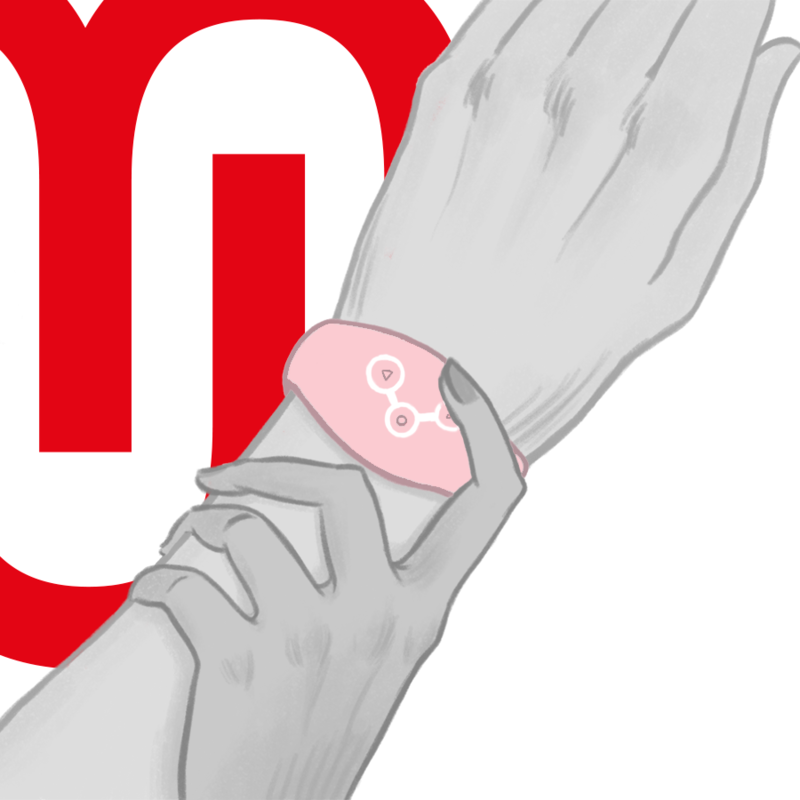 WATCHME trådlös teknik klocka i mjuk rosa