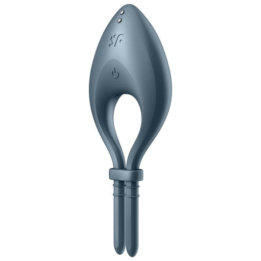 SATISFYER - BULLSEYE RING VIBRATOR APP GRÅ