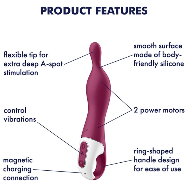 Satisfyer A-Mazing 1 Aspot Vibrator i färgen berry