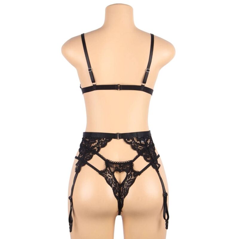 SUBBLIME - SET TRE DELAR BH + STRUMPBAND + TANGA L/XL
