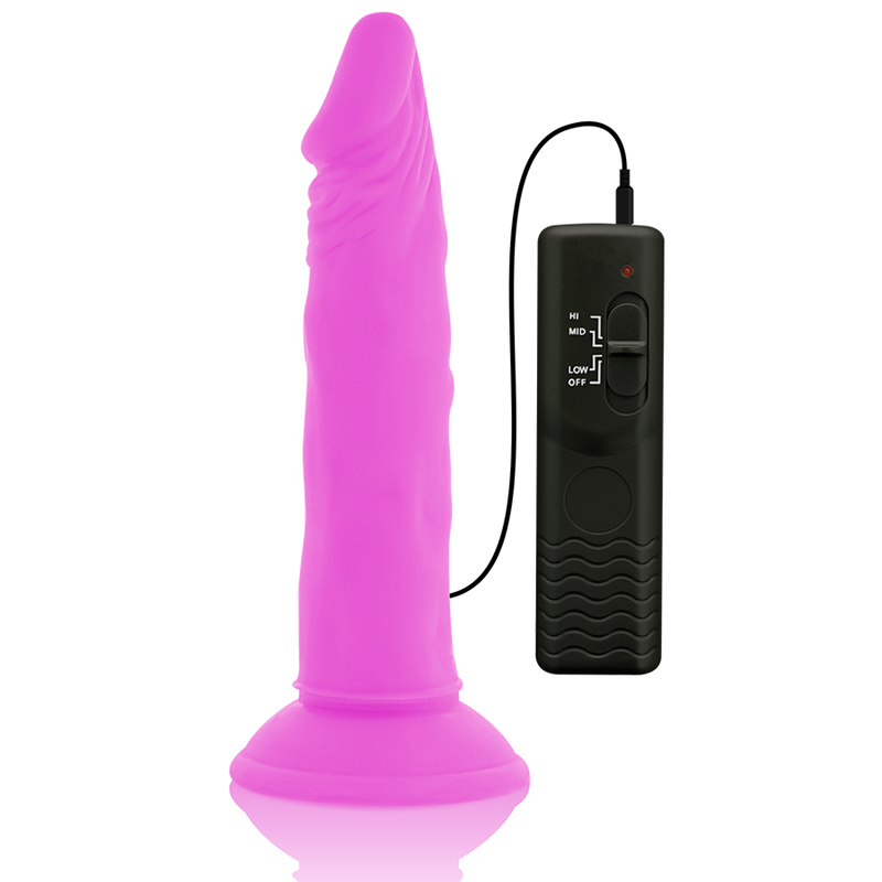 DIVERSIA - FLEXIBLE VIBRERANDE DILDO LILA 23 CM -O- 4.3 CM