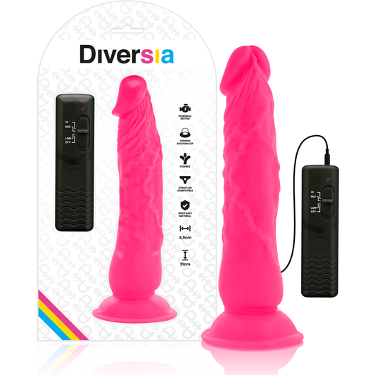 DIVERSIA flexibel vibrerande dildo rosa 21 cm