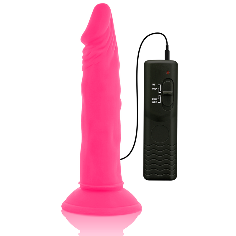 DIVERSIA flexibel vibrerande dildo i rosa, 23 cm
