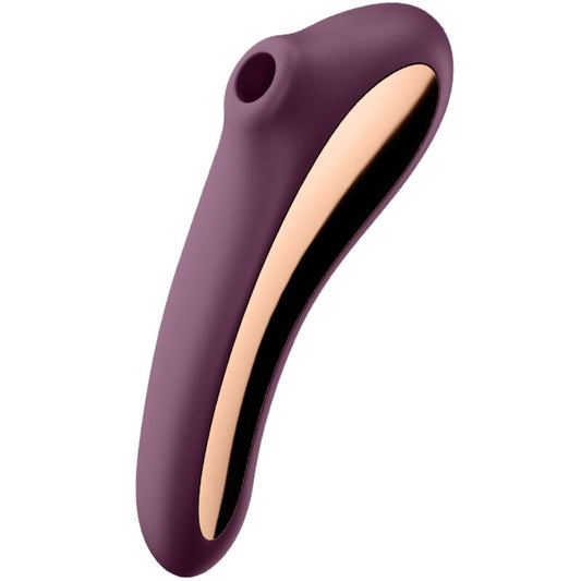 Satisfyer Dual Kiss Air Pulse Vibrator i vinröd färg