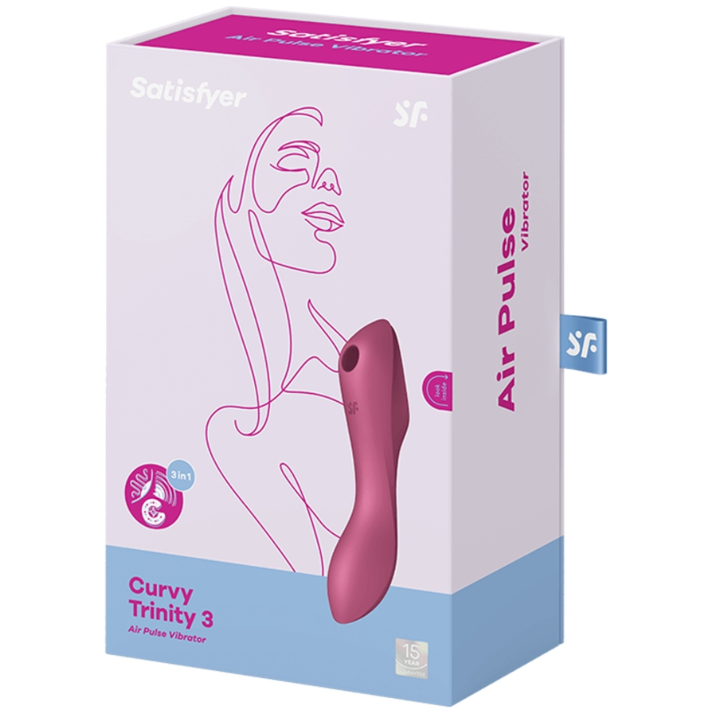 Satisfyer Curvy Trinity 3 Air Pulse Vibrator i röd färg