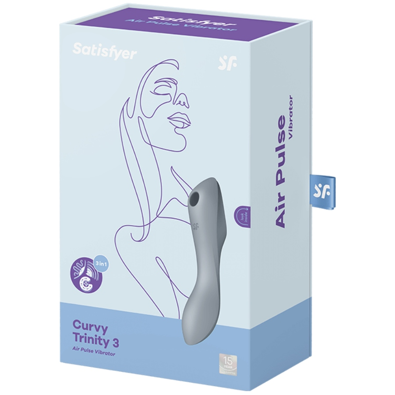 Satisfyer Curvy Trinity 3 Air Pulse Vibrator i grå färg