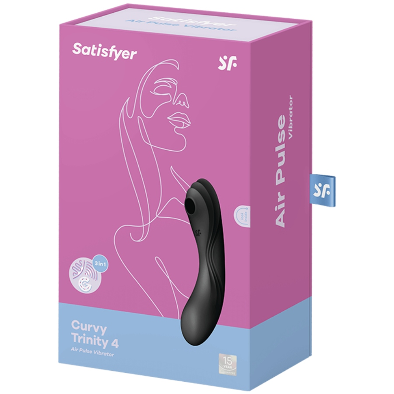 Satisfyer Curvy Trinity 4 Air Pulse Vibrator i svart