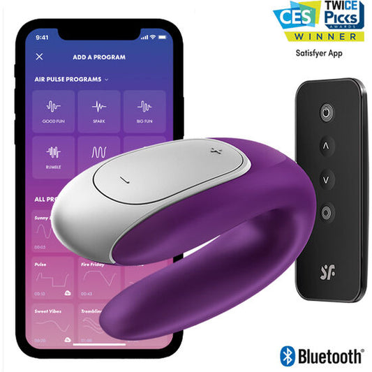 Satisfyer Double Fun partner vibrator i lila