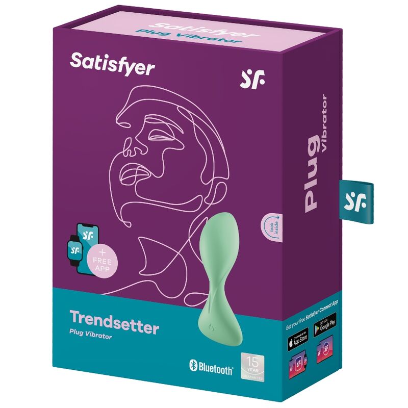 Satisfyer Trendsetter vibrerande plugg med appkontroll i grön färg