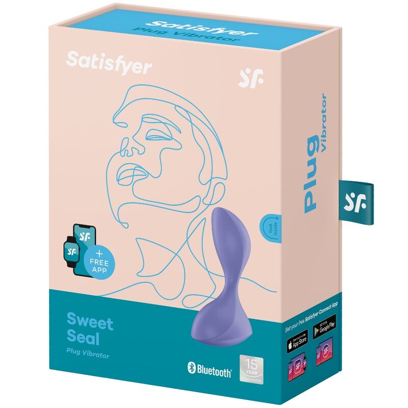 SATISFYER - SWEET SEAL VIBRERANDE PLUGG APP VIOLETT